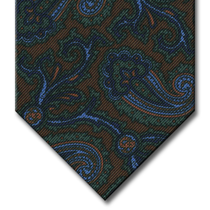 Brown with Green and Navy Paisley Tie