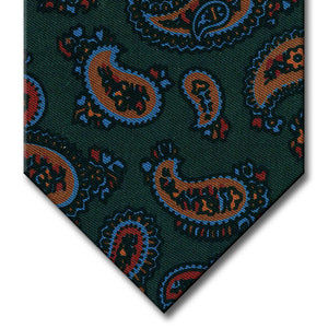 Green with Red and Brown Paisley Tie