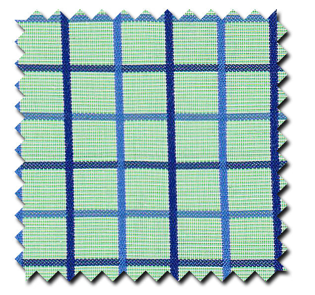 Aqua Green with Blue Grid Checks - Custom Dress Shirts
