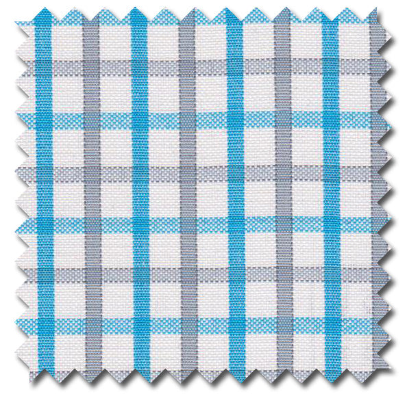 Azure Blue & Gray Grid Checks - Custom Dress Shirts