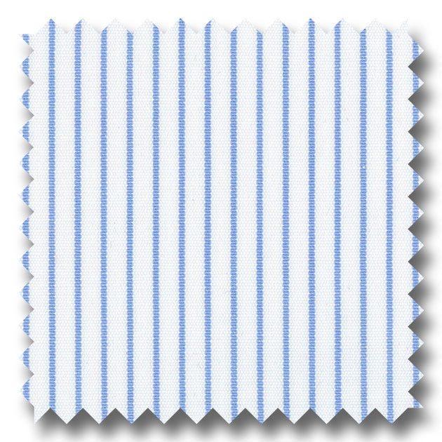 Light Blue Stripe 2Ply Broadcloth - Custom Dress Shirt