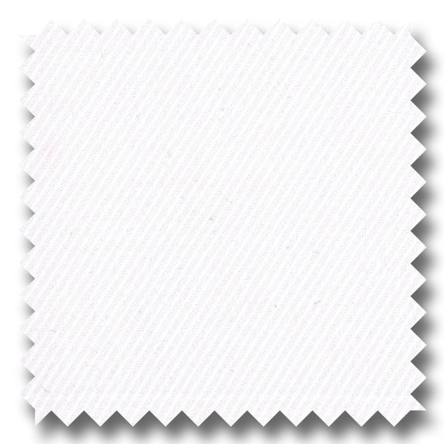 White Solid 2Ply Twill - Custom Dress Shirt