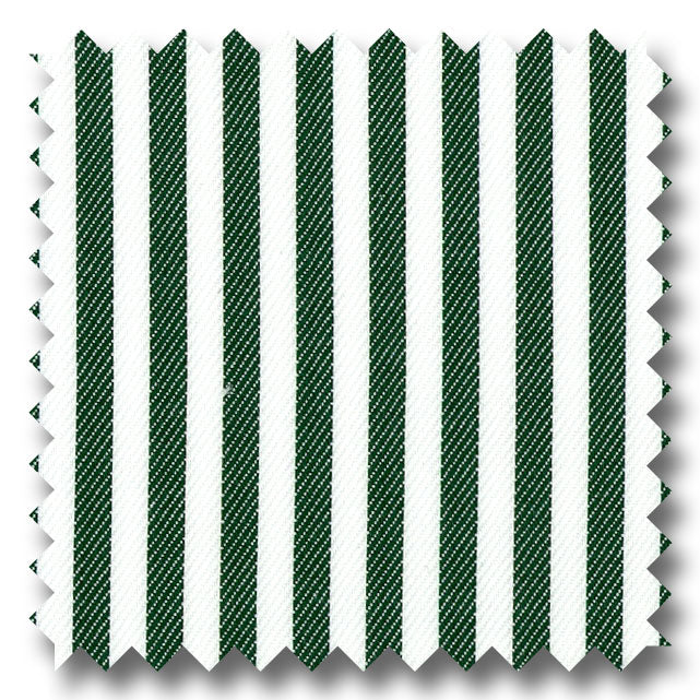 Green Stripe 2Ply Twill - Custom Dress Shirt