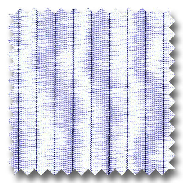 Light Blue and Navy Stripe 2Ply Broadcloth - Custom Dress Shirt