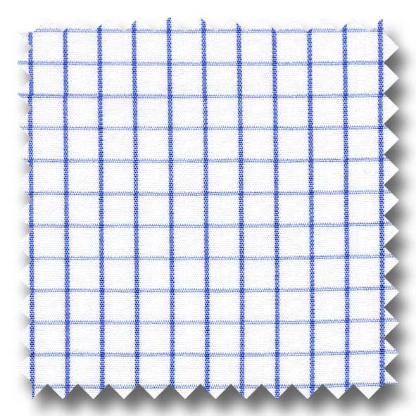 Blue Check 2Ply Broadcloth - Custom Dress Shirt