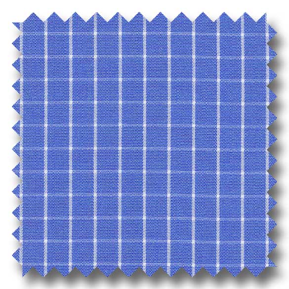 Blue Check 2Ply Broadcloth - Custom Dress Shirt