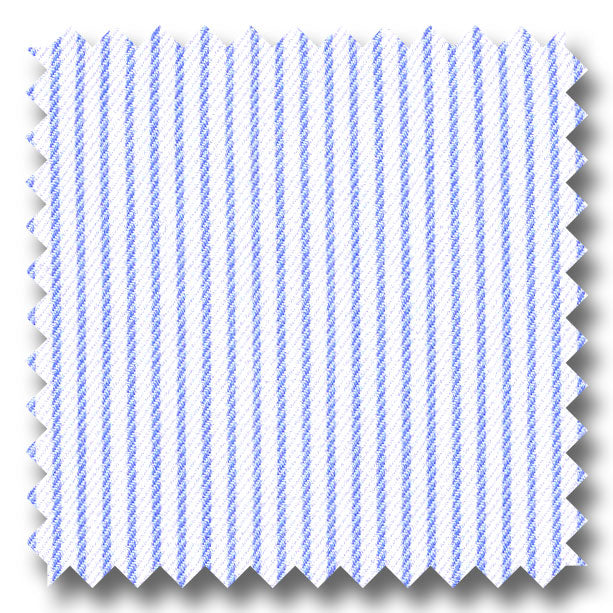 Light Blue Stripe 2Ply Twill - Custom Dress Shirt