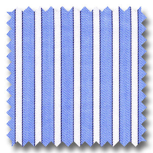 Light Blue and Navy Stripe 2Ply Mini Twill - Custom Dress Shirt