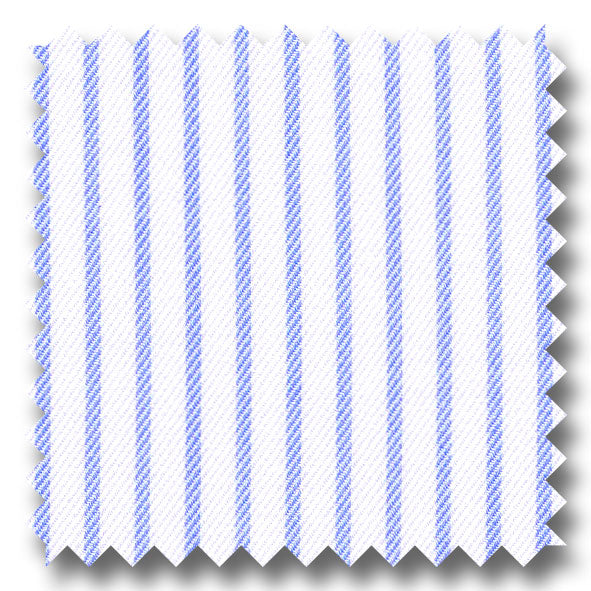 Light Blue Stripe 2Ply Twill - Custom Dress Shirt