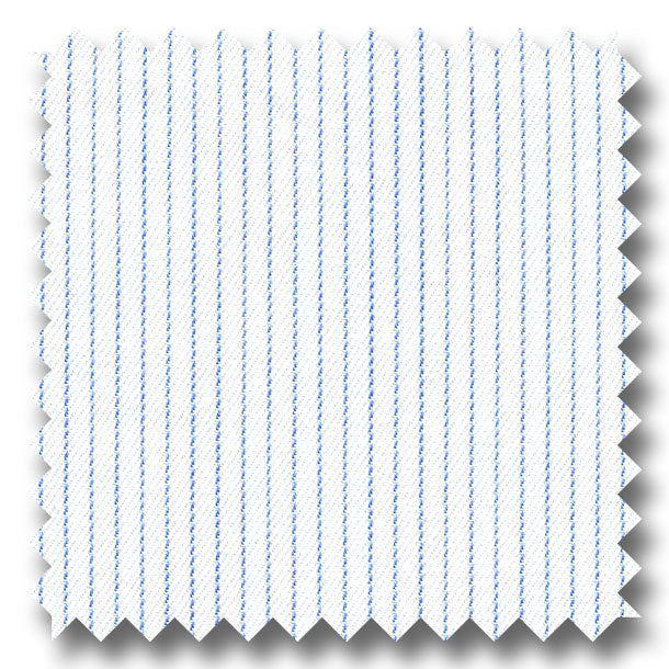 Light Blue Stripe 2Ply Mini Twill - Custom Dress Shirt