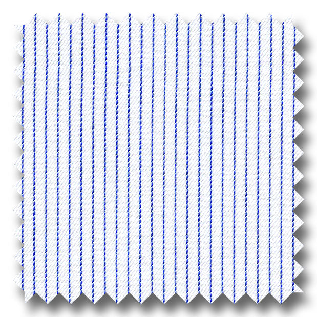 Blue Stripe 2Ply Mini Twill - Custom Dress Shirt