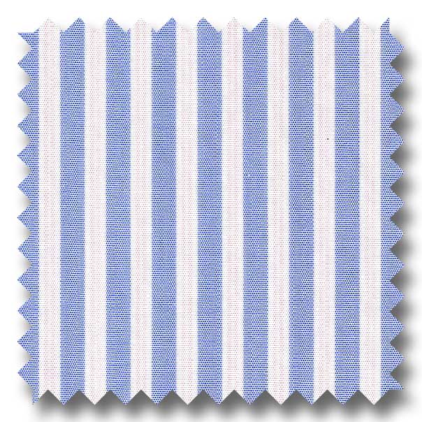 Blue and Pink Stripe 2Ply Broadcloth - Custom Dress Shirt