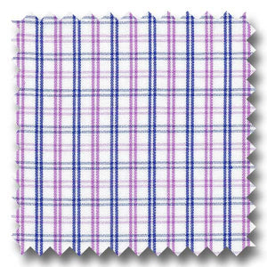 Lavender and Navy Check 2Ply Broadcloth - Custom Dress Shirt