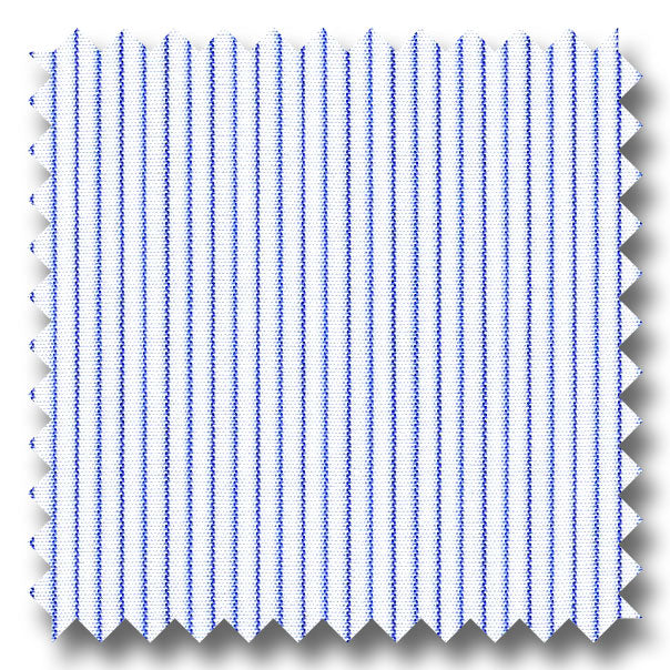 Light Blue and Dark Blue Stripe 2Ply Broadcloth - Custom Dress Shirt