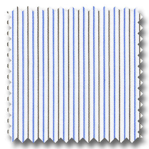 Blue and Brown Stripe 140 2Ply Broadcloth - Custom Dress Shirt