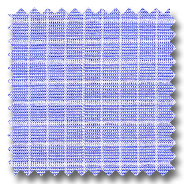 Light Blue Check 2Ply Mini Twill - Custom Dress Shirt