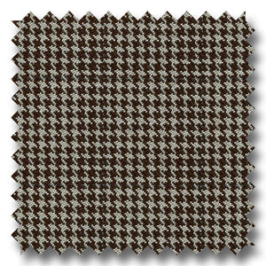 Brown and Tan Houndstooth Check 100's Twist Lambswool Custom Sport Coat
