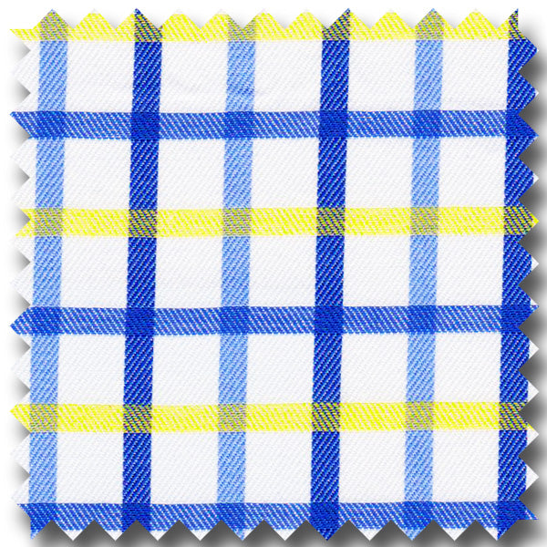 Bue And Yellow Check - Custom Dress Shirt