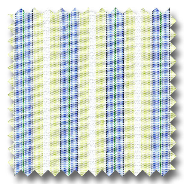 Tone and Tone Stripe Blue, Green and Multiple - Custom Dress Shirt