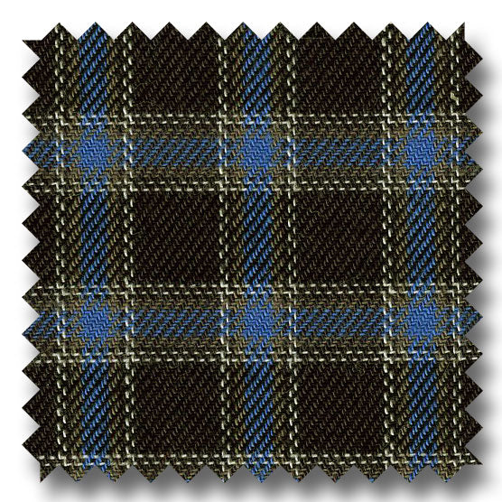 Twill Plaid Black and Blue - Custom Dress Shirt