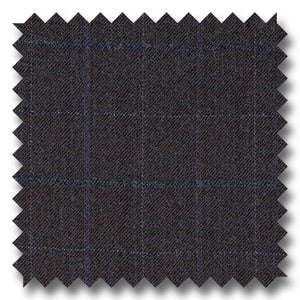 Brown Windowpane 100% Wool