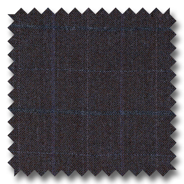 Brown Windowpane 100% Wool