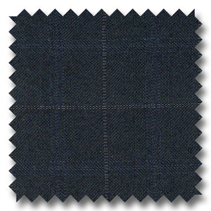 Midnight Blue Windowpane 100% Wool