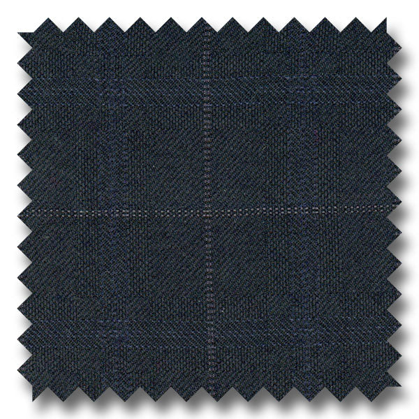 Midnight Blue Windowpane 100% Wool