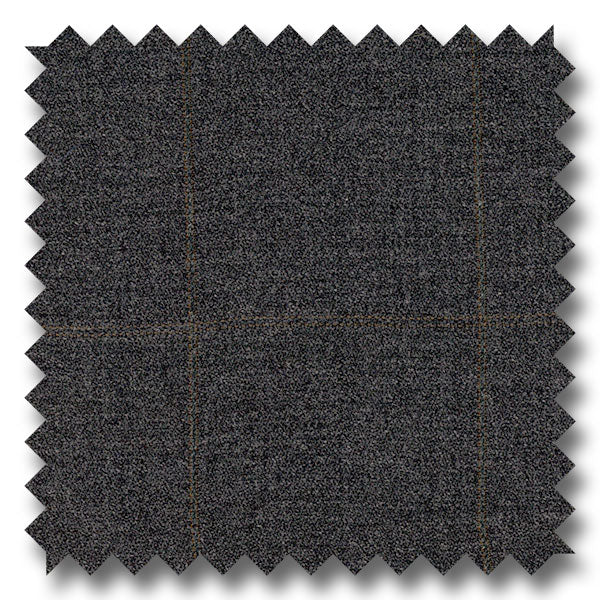 Charcoal Gray Windowpane 100% Wool