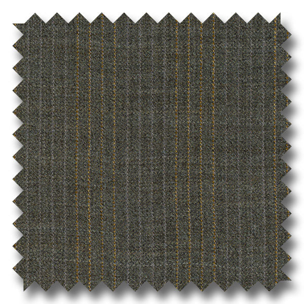 Gray with Silver & Tan Pinstripes 100% Wool