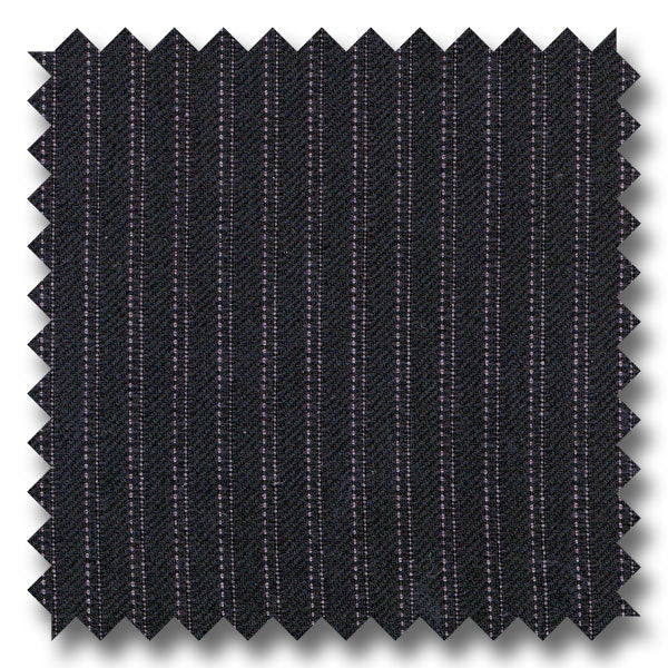 Black with Silver Pinstripes 100% Wool