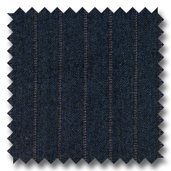 Navy Pinstripes 100% Wool