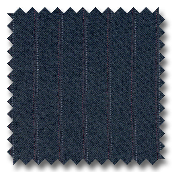 Navy with Maroon & Blue Pinstripes 100% Wool