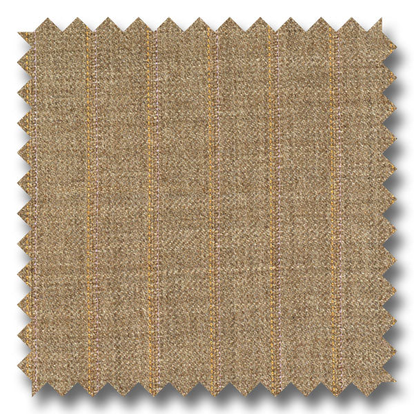 Tan with Orange Pinstripes 100% Wool