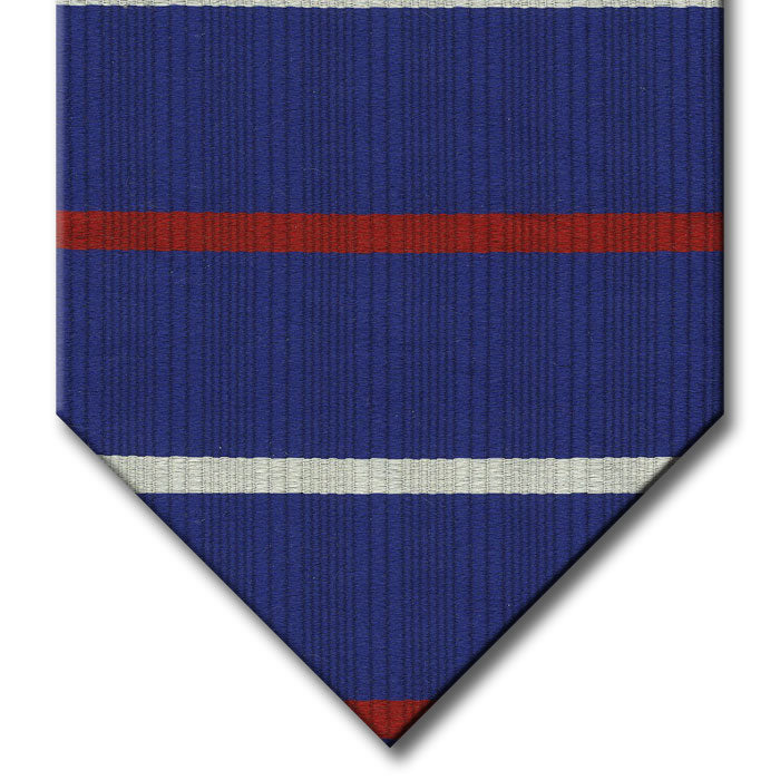 Blue with Red and Silver Stripe Tie