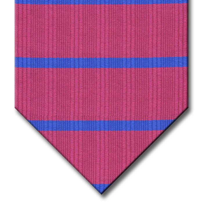 Pink with Medium Blue Stripe Tie