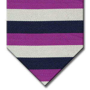 Navy, Purple and Silver Stripe Tie