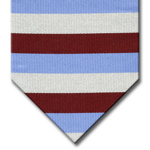 Light Blue, Burgundy and Silver Stripe Tie