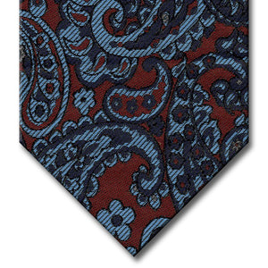 Burgundy with Navy and Light Blue Paisley Tie