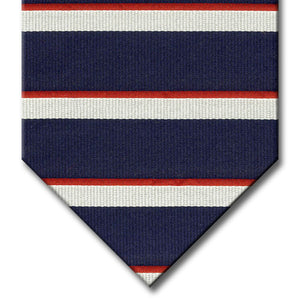 Navy with Red and Silver Stripe Tie