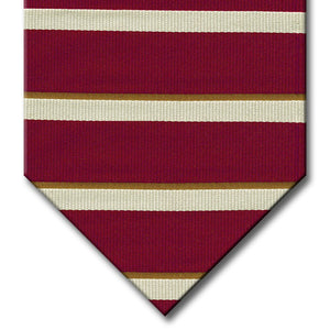 Burgundy with Brown and Silver Stripe Tie