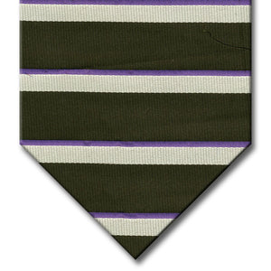 Hunter Green with Purple and Silver Stripe Tie