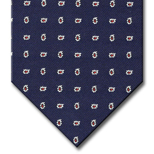 Navy with Red and Silver Paisley Tie