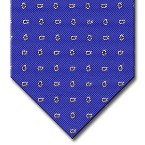 Blue with Pink and Silver Paisley Tie