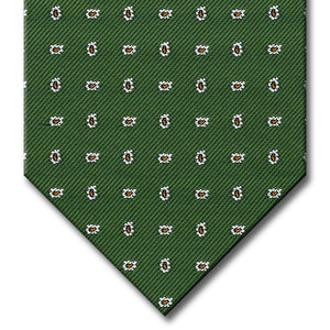 Green with Orange and Silver Paisley Tie