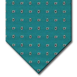 Aqua with Pink and Silver Paisley Tie