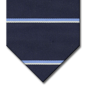 Navy with Light Blue and Silver Stripe Tie
