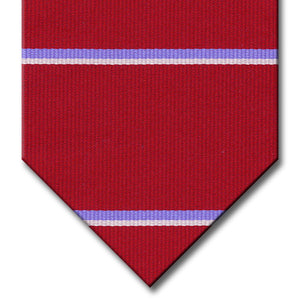 Burgundy with Light Blue and Silver Stripe Tie