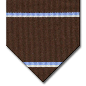 Dark Brown with Light Blue and Silver Stripe Tie