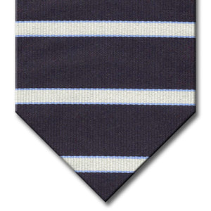 Navy with Light Blue and Silver Stripe Tie